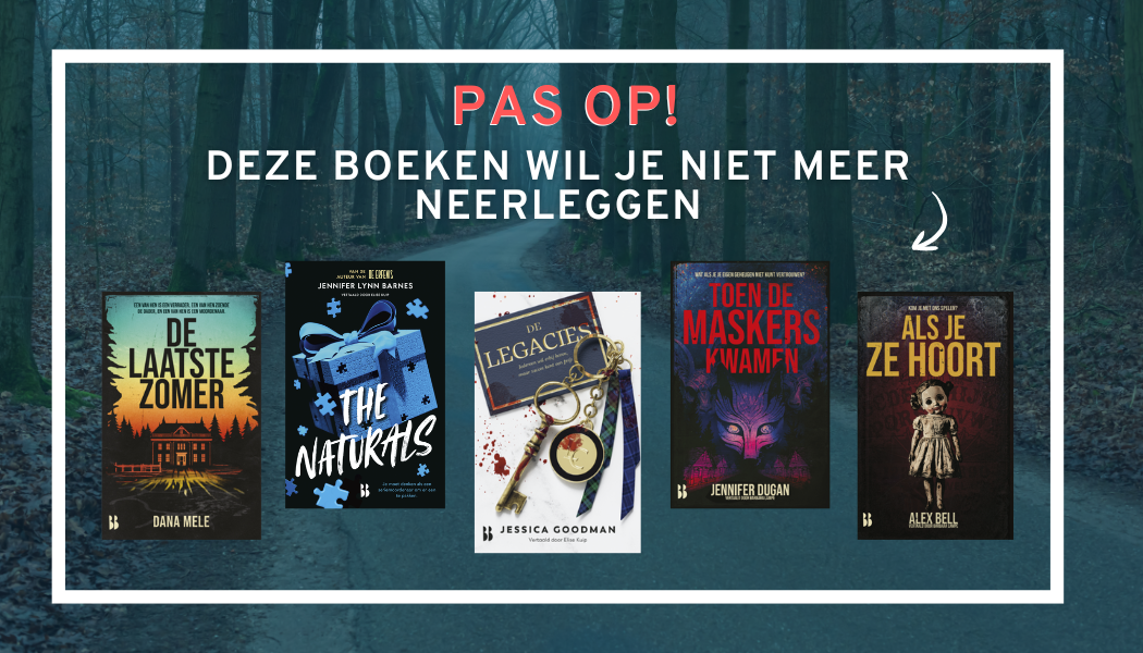 dit zijn de 5 thrillers uitgegeven door Blossom Books